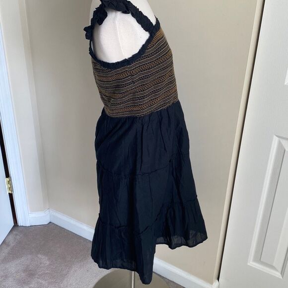 J. Crew Factory‎ Smocked tiered mini dress Black Size M NWT - Picture 8 of 9